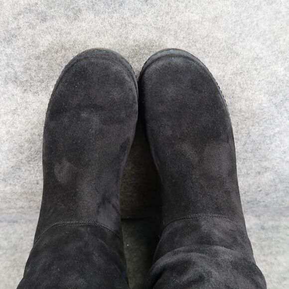 Stuart Weitzman Shoes Womens 7.5 Slouch Boot Short Leather Pull On Black Classic - Picture 7 of 16